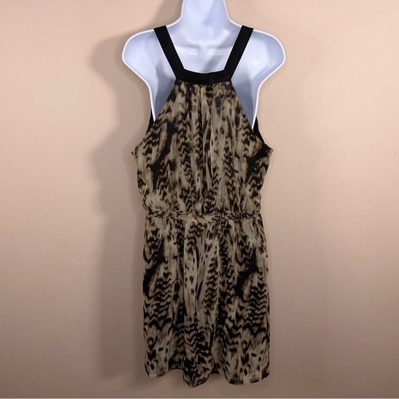 XL Vintage Fred David Leopard Dress Sleeveless Ruffle Retro Vneck - Picture 4 of 11